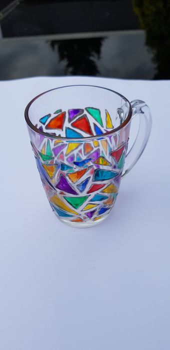 Bemalte Glastasse · Ansicht 1